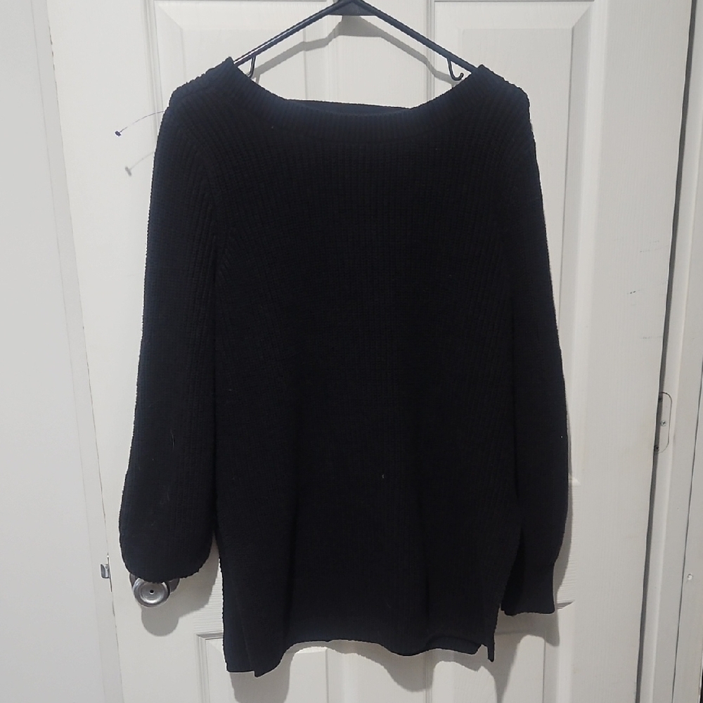 LOFT Women's Black Crew Neck Sweater Size Large